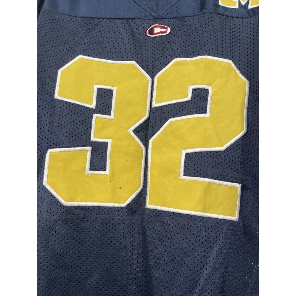 Vintage 90s Y2K Colosseum Univ of Michigan Wolverines Jersey #32 Blue Yellow - Picture 13 of 16